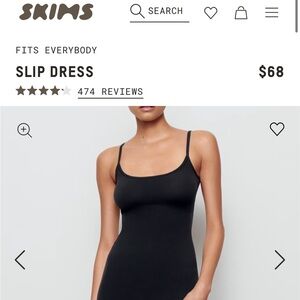 Skims Black Slip Dress